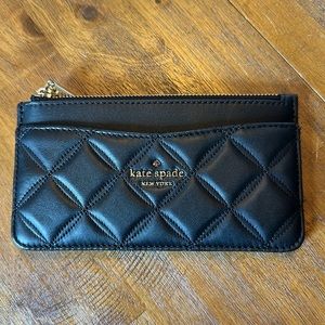Kate Spade Natalia Slim Quilted Black Wallet Cardholder